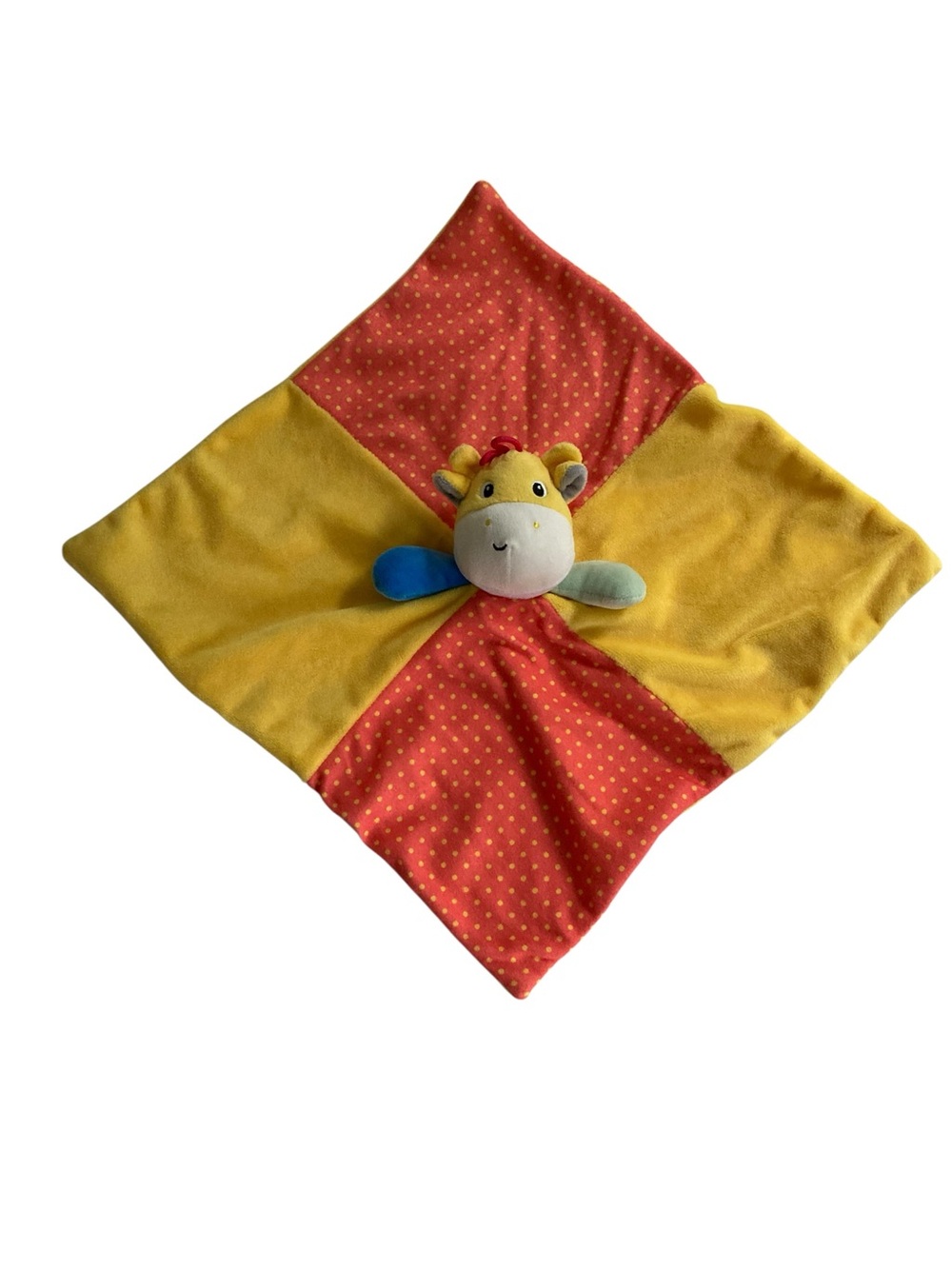 Joxolo Giraffe 13" Plush Lovey‎ Security Blanket Orange Yellow Polka Dots.